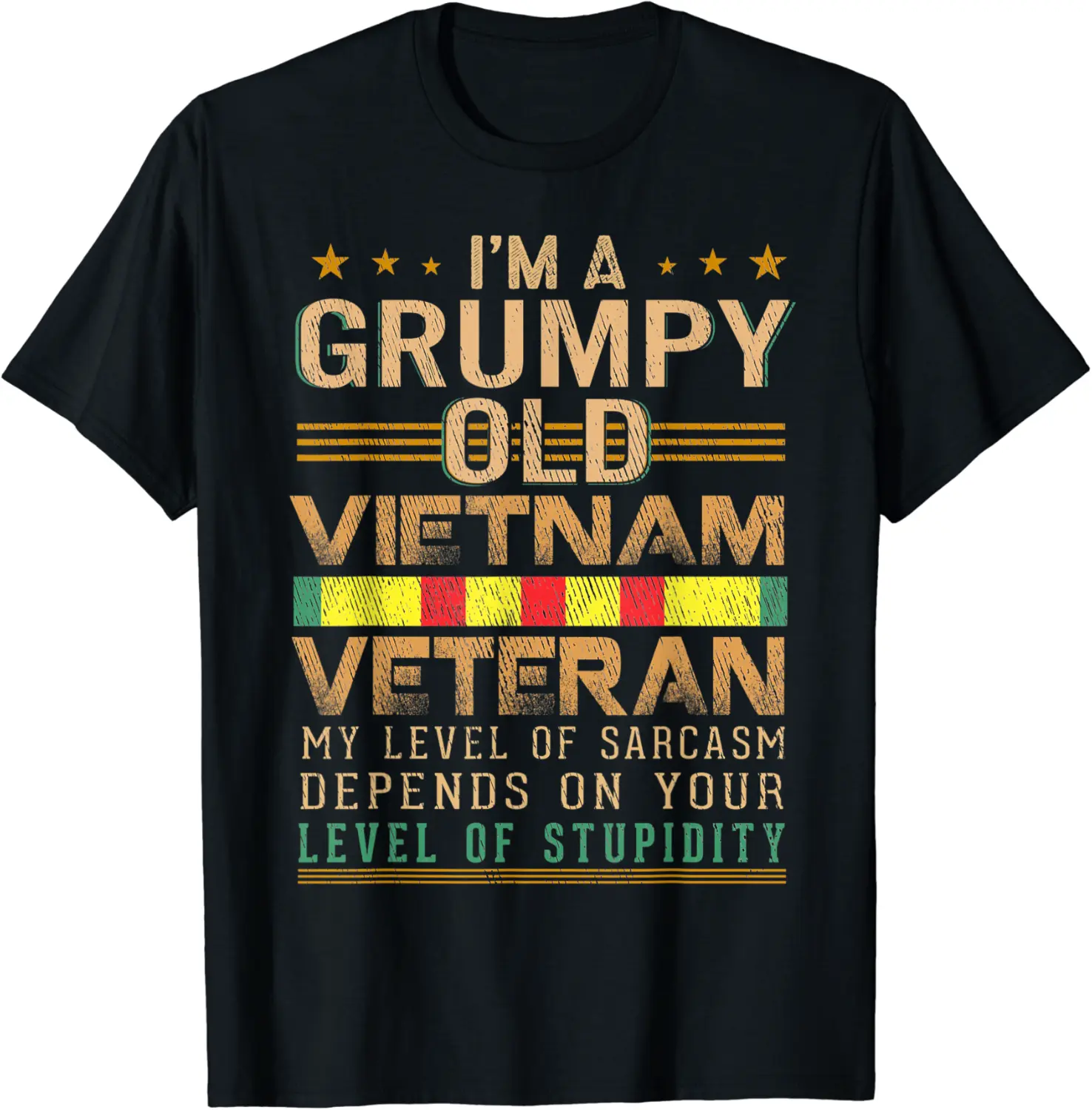 Mens Dad Grandpa Vietnam Vet | Grumpy Old Vietnam Veteran Vintage T-Shirt - Brayanner Shop 34B097LF39RP