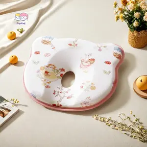 Baby Head Shaping Pillow Soft Cute Animal Print Anti Flat Head Pillow Sleeping Support Pillow for Newborn