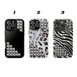 Studded luxery case phone for iPhone 17 16 15 14 13 12 11 Pro Max