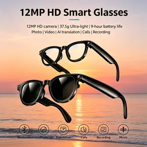 Smart Glasses with 12MP HD Camera, AI Translation, Video Recording, Calling, and Photography