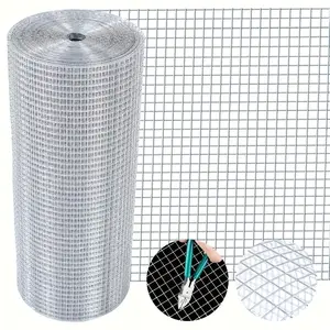 Heavy-Duty Galvanized Welded Wire Mesh Roll - Hot-Dip Galvanized Metal Grid for Chicken Coops, Garden Fences, Outdoor Fencing