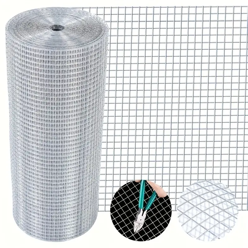 Heavy-Duty Galvanized Steel Welded Wire Mesh Roll - Premium Material Firm and Reliable Welded Grid for Chicken Coops, Garden Fences