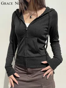 Elegant Sweater for Women, Fall & Winter Fashion Outerwear, Fitted Knit Cardigan with Hood, Trendy Cross-Border Style