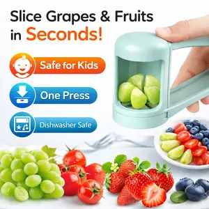 Safe Grape Cutter for Kids & Toddlers – One Press Fruit Slicer for Grapes, Strawberries & Cherry Tomatoes, Baby Snack Prep Tool, Kitchen Gadget for Lunchbox & Home