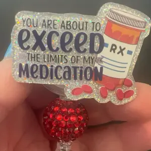 Badge reel retractable interchangeable beaded