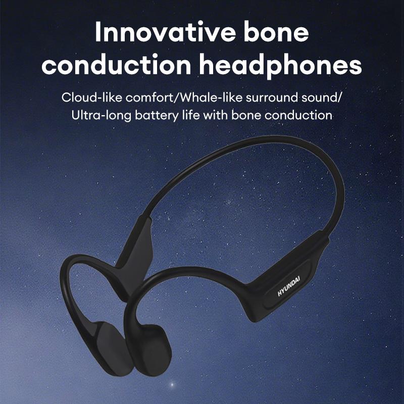 HYUNDAI G06 Bone Conduction Neckband Wireless Earphones with Bluetooth 5.4, Enhanced Surround Sound, 360° Flexible Bending, Lightweight & Comfortable Fit, Ultra-Long Battery Life, Wireless Headphones for Music, Calls & Sports