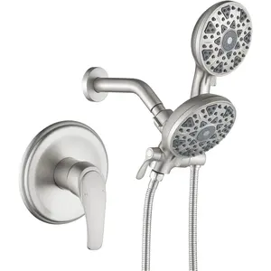 Shower Faucet Set Complete Shower Kit  Shower  and Handheld 2 in 1 Combo Set Shower System Shower Trim Kit Combo Set Shower Fixtures, Brushed Nickel