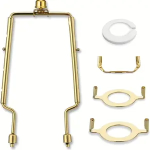 Set of Lamp Shade Harps in Sizes 8, 9, 10, 11, And 12 Inches, Featuring an Adjustable Kit That Accommodates Both Standard Lamp Rods And E14, E26, E27 Light Base Fitter Adapters And Finials