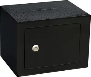 Safe Box Small Safe   Safe   Safe 6.7"D x 9.05"W x 6.7"H 0.24 CuFt Mini  Lock Safe Boxes for   Office Hotel Rooms Business   (Black)