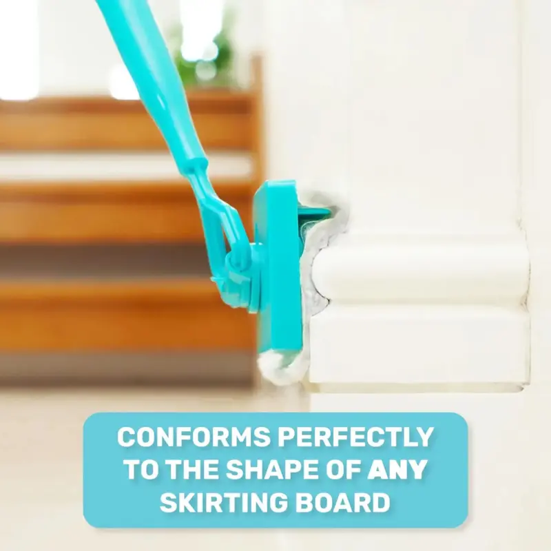 [Skirting Board Buddy | Cleaning] Skirting Board Buddy | Cleaning Pads Baseboard Mop Cleaning Wiper Wet & Dry Mop | for Bathroom, Kitchen, and The Whole House! for Cleaning skirting Boards with Napkins and Long Handles Long Handle Mops