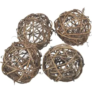 6pcs Wicker Dried Vine Balls Table Wedding Party X-mas Garden Decoration Diameter 3.2 Inch 8cm