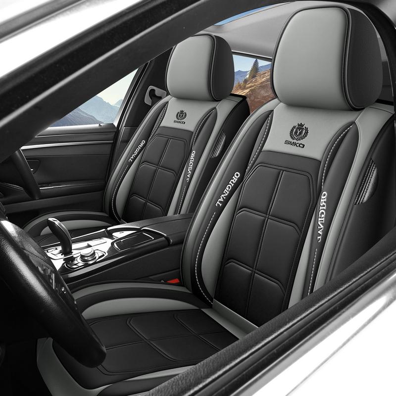 Enhance Comfort 5 Seat Car Seat Covers PU Leather Waterproof Wear Resistant Fully Wrap Around All Five Seats Interior Protection Scratch Resistant Durable All Seasons