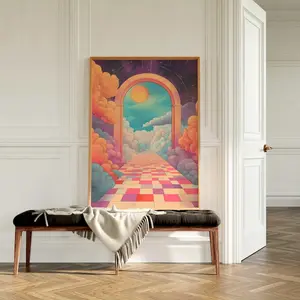 Trippy Maximalist Wall Art: P.sychedelic D.opamine Decor Frameless Poster -  Canvas Print