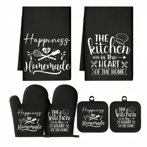 6-Piece Microwave Gloves Set, Print Heat-Resistant, Easy to Clean, Ideal for Home Use, Oven Baking Grilling