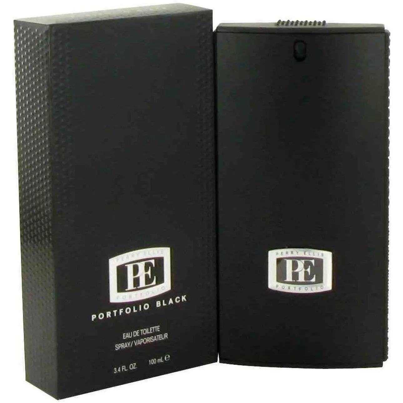 Perry Ellis Portfolio Men's Black Eau de Toilette (EDT) Cologne - 3.4 fl oz (3.3-3.4 oz Option) - Confident Fruit-forward Masculine Fragrance with Citrus, Lemon Greens, Woody & Earthy Sandalwood-Patchouli Base - Lemon Bottle-shaped Boxed New in Box (NIB),