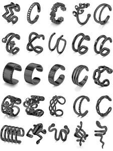 25PCS Ear Cuff for Women Non Piercing Clip on Cartilage Helix Wrap Earrings Adjustable Ear Clip Non-Piercing Cartilage Earring