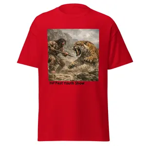 Caveman Battling Sabretooth Tiger Unisex classic tee