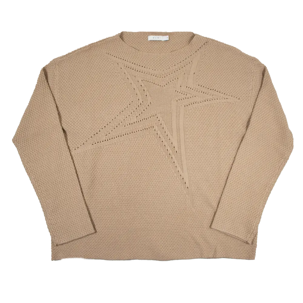 MNML Boat Neck Star Sweater - Tan (Boat-Neck-Star-Sweater-Tan)