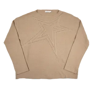 MNML Boat Neck Star Sweater - Tan (Boat-Neck-Star-Sweater-Tan)