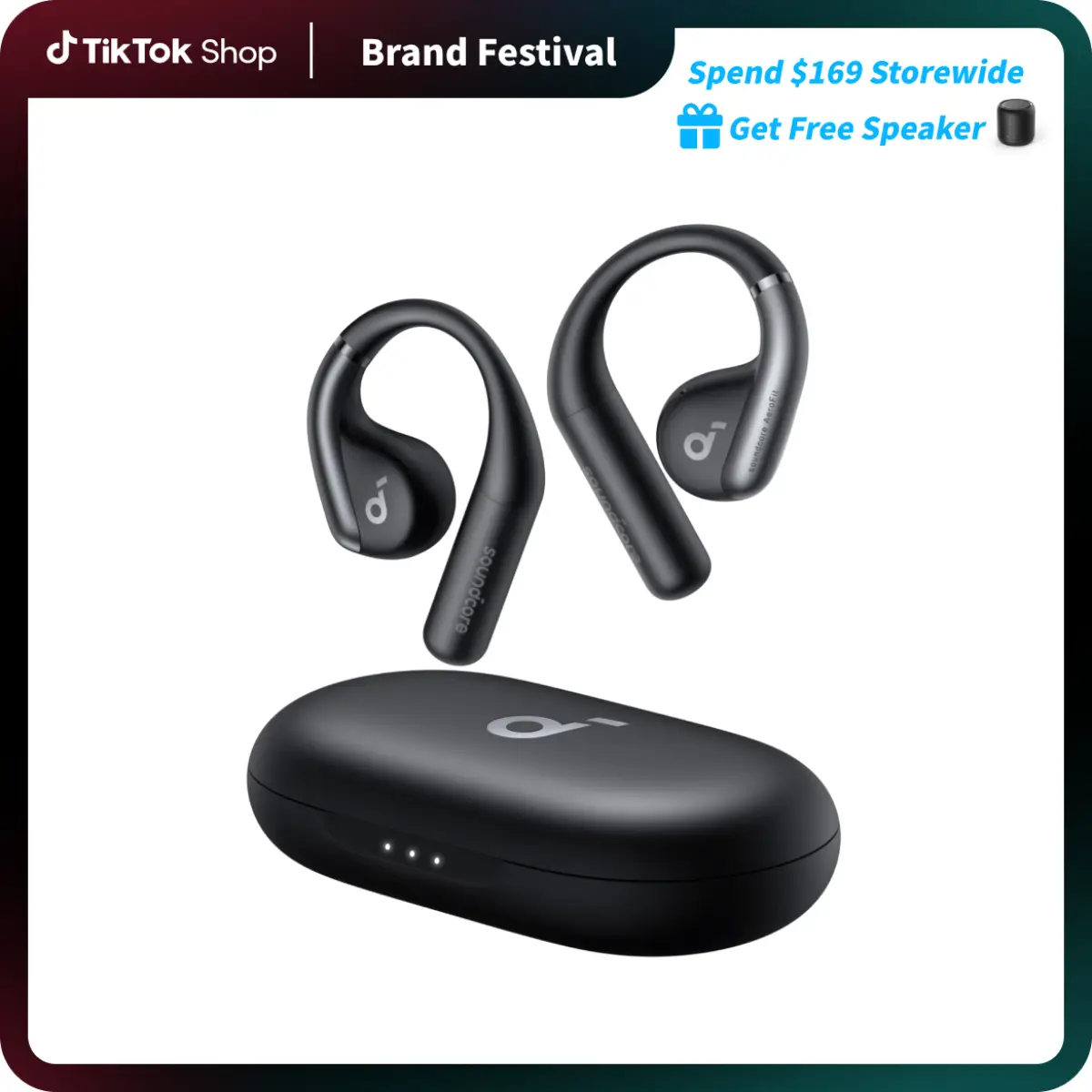 [Renewed] soundcore by Anker, AeroFit Open-Ear Headphones, Ultra Comfort, Snug Fit, Ergonomic Ear Hook, Balanced Sound, IPX7 Waterproof, 42H Playtime,