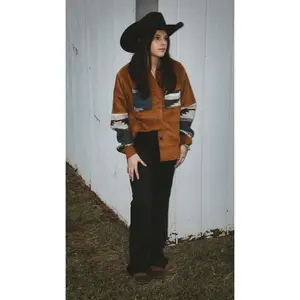 Desert Babe Jacket Collared Corduroy Featuring Multiple Pockets for Women's Wear