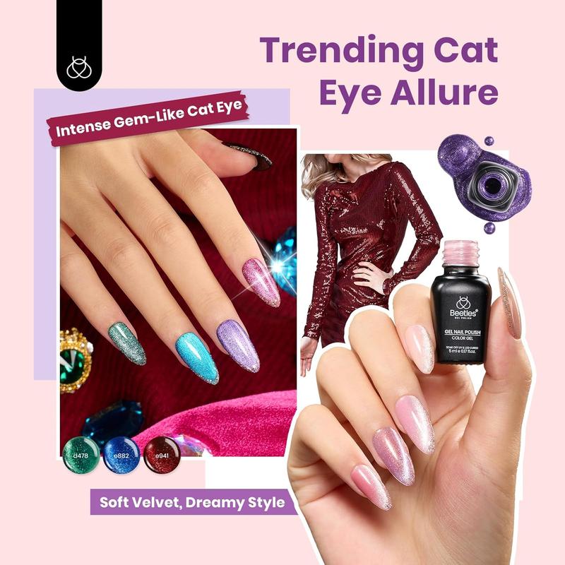 Beetles 100Colors Gel Nail Polish Set, DIY Nails at home Gift for girl Gift for woman gel x nails Nailcare Glitter Glue Cosmetic Cutics  Fall Nail Halloween Nail Black Friday Winter Nail Christmas Gift