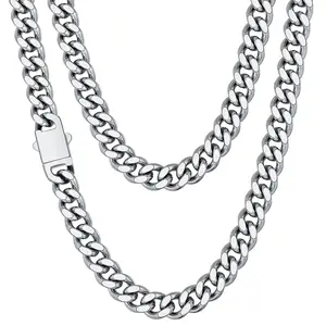 7mm Stainless Steel Cuban Chain Necklace for Men Mirror Polishing Mens Chain 18-26 Inch