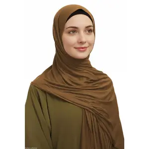 Premium Quality Cotton Jersey Hijab / Shawl | Brown
