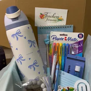 Teacher Gift Set | Insulated Tumbler, Planner, Pens, Stickers, Pointer - Curated Collection for Teacher Appreciation & Back-to-School Surprises