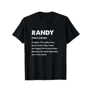 shirt merch Retro "Randy" Name T-Shirt - Round Neck Casual Tee Suitable for Casual Wear & New Year Gifts, Soft Breathable Shirt with Iconic, Machine Washable Apparel for Year-Round (Regular Fit)