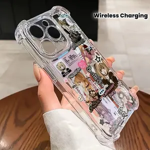 Anime Y2K Girl Misa Pattern Phone Case for iPhone 16 15 14 13 12 11 Pro Max X XR XS MAX 8 7 Plus Shockproof Transparent Soft Back Cover