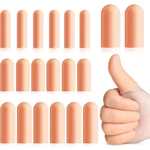 20 Pack Gel Finger Cots Protectors, Silicone Fingers Covers Bandages Caps Sleeves for Fingertip Thumb Protection, Ideal fors Cracking, Blisters, Callus(Multi-Size) Healthcare