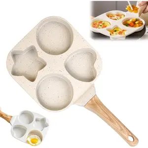 4-Cup Nonstick Egg Pan, Healthy Aluminum Omelette & Egg Frying Pan, Poacher Pans Nonstick, Pancake & McGriddle Pans, Easy Clean, Kitchen Tools,for Gas Stove & Induction Cookware