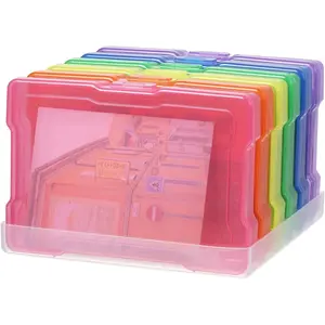 4x6 Photo Storage Cases, 6 Inner Colorful Plastic Craft Storage Container, Acid-Free Box for Pictures, Crafts, Scrapbooking, Photo Keeper