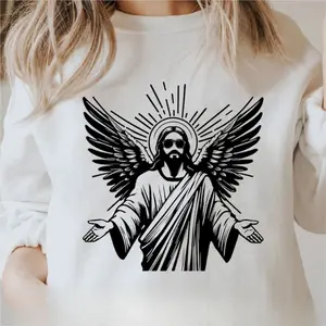 Cool Jesus Tshirt, Funny Jesus Tshirt, Jesus Shirt , Cricut Jesus Tshirt Black and White Print, gift for fan,  Gift For Women Top Womenswear