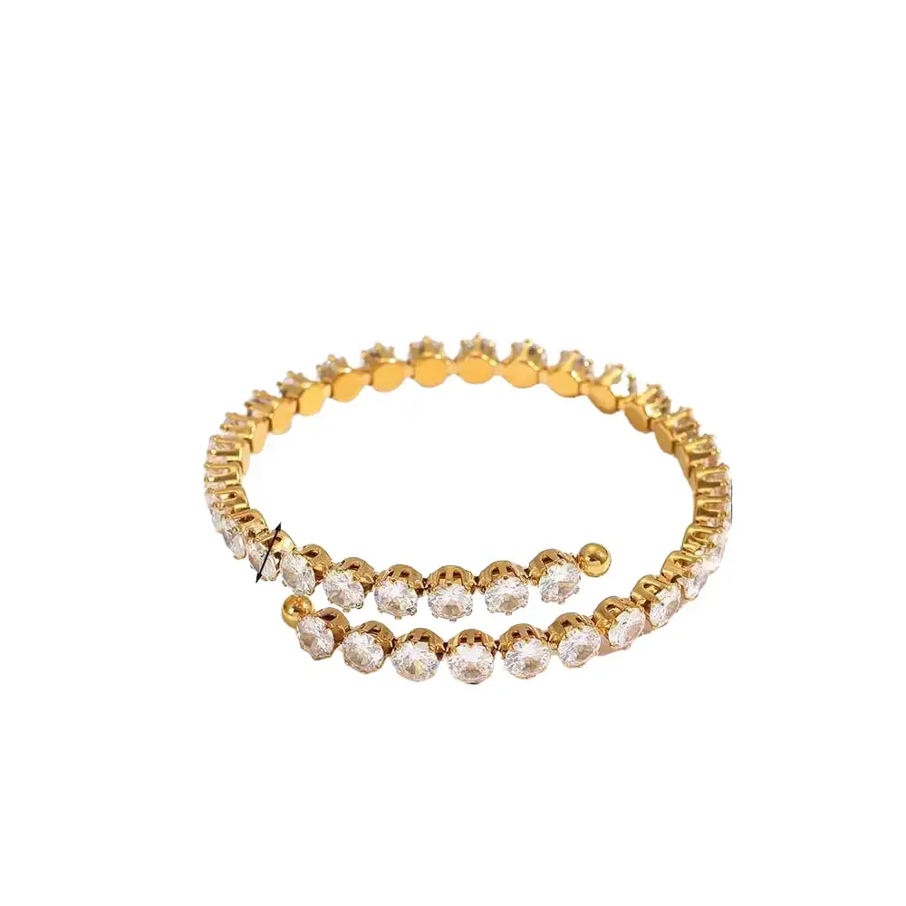 SGVK Eternal Sparkle Cuff Bangle Bracelet, Fashion Costume Jewelry Accessory for Women