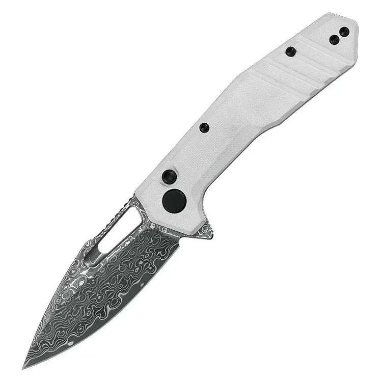 Critical Strike Rowdy VG10 Core Damascus Pocket Knife B508-WHTM