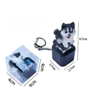 Duck Quacking Keychain & Dog, Woof Keychain, Funny Quacking Duck Hat Keychain, USB Rechargeable Sensory Button Quacking Duck Toy Keychain