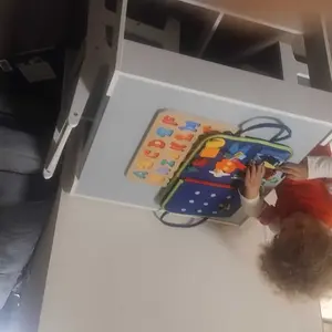 Costzon Kids Table and Chair Set, 3 in 1 Wooden Activity Table with Storage Space, Detachable Tabletop for Playroom, Nursery,Christmas Festival Gift Black Friday Cyber Monday