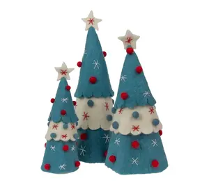 Global Crafts Handcrafted Felt Christmas Tree Topper/Decor Set