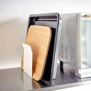 2pcs Magnetic Pot Lid Rack, No-Drill Kitchen Organizer, Water Draining Shelf, Cutting Board Holder, Refrigerator Side Hanging Hook