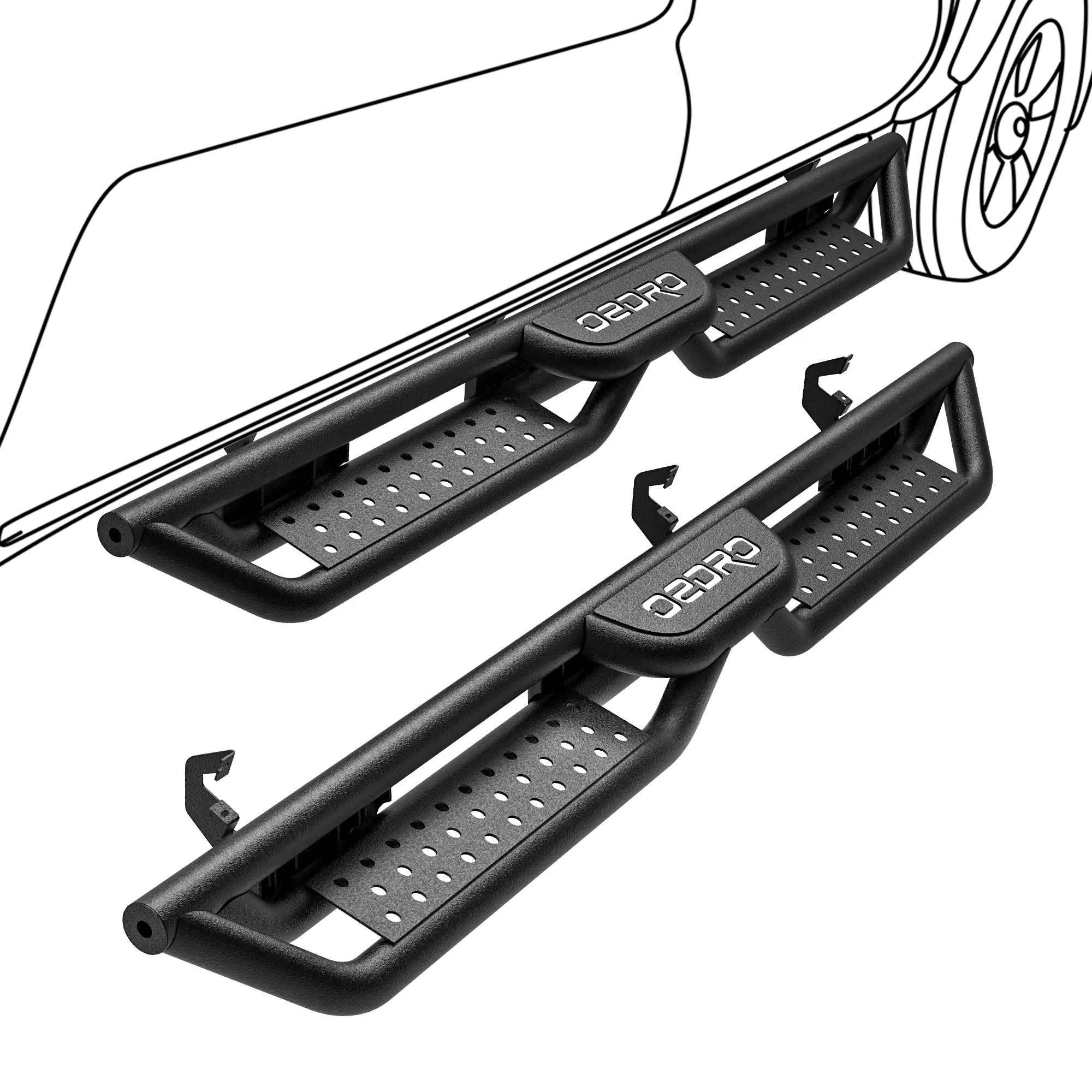 【fathersdaygift】OEDRO 6 Inch Running Boards Compatible with 2019-2025 Chevy Silverado/GMC Sierra 1500 Double Cab; 2020-2025 Silverado/Sierra 2500HD 3500HD