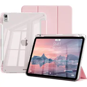 Case for iPad A16 11th Generation 11 Inch 2025, iPad 10th Generation 10.9 Inch 2022, Hybrid Protective Cover with Pencil Holder, Clear Transparent Back Shell Anti-Yellowing Case