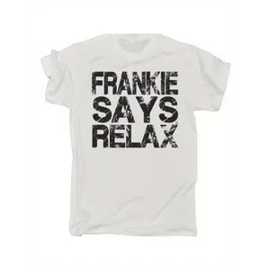 [Frankie Says Relax T-shirt] 80s Christmas Frankie Men's T-shirt - Vintage Fake Old Logo Makeup Cotton Fabric