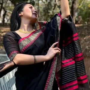 Half jamdani saree