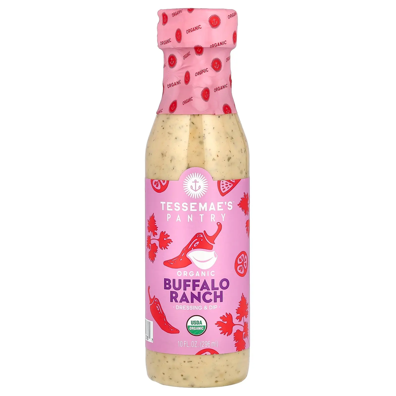 Tessemae's Pantry, Organic Dressing & Dip, Buffalo Ranch, 10 fl oz (296 ml)