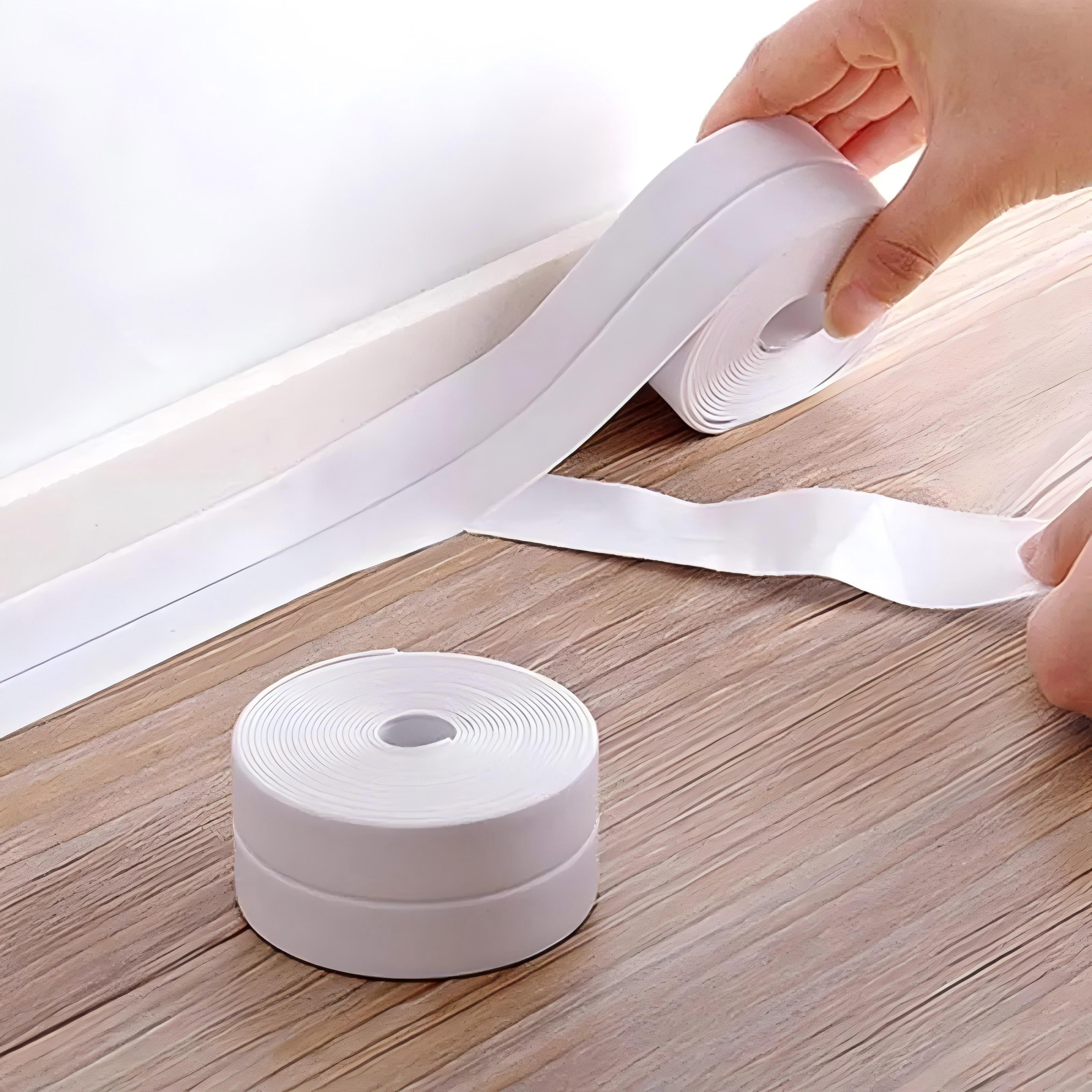White Waterproof Caulk Tape Self-Adhesive Sealing Tape for Bathroom Kitchen Sink Toilet Tub Edges Easy Application & Durability