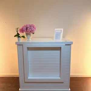 Mini Bloom Cart - Compact White Storage Unit with Floral Design and Decorative Elements