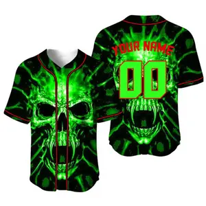 Black Rose Skull Baseball Jersey, Men Cool Sublimation Blanks Plus Size Custom Sports Retro Jersey, Fashion Summer Jersey, Softball baseball Jersey