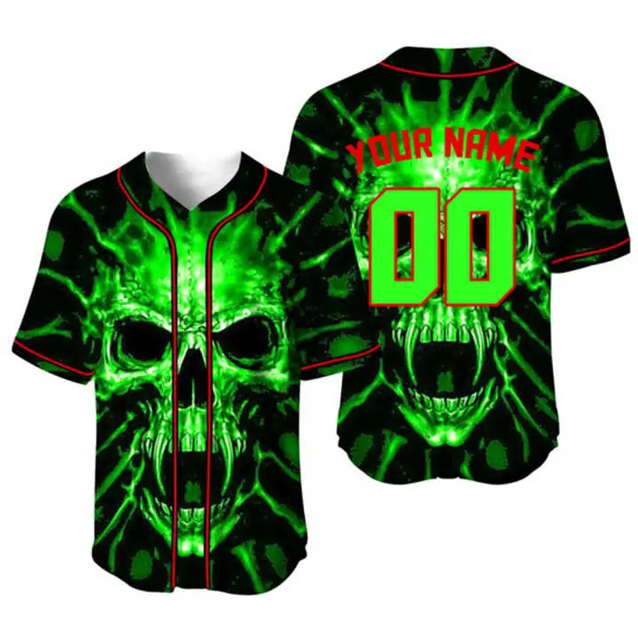 Black Rose Skull Baseball Jersey, Men Cool Sublimation Blanks Plus Size Custom Sports Retro Jersey, Fashion Summer Jersey, Softball baseball Jersey